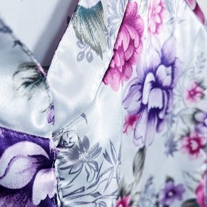 Vintage Floral Kimono Blouse - Large